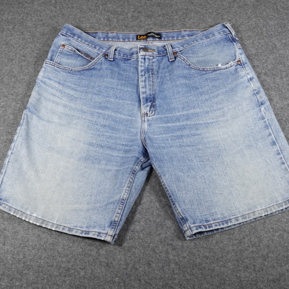 Lee Mens Light Wash Denim Shorts Jorts Size 38‎ Blue Cotton 2181044
